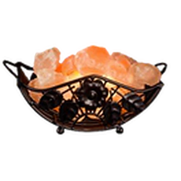 Iron Basket Flower Work Salt Lamp