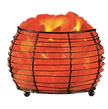 Iron Basket Half Cut Salt Lamp