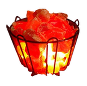 Iron Basket Round Rods Salt Lamp