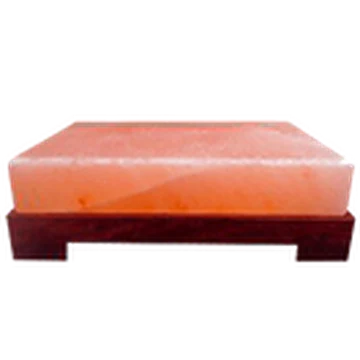 Round Salt Slab with Wood Frame, 12 × 8 in
