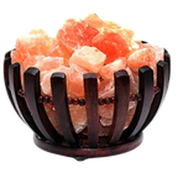 Wooden Basket Bowl Shape Salt Lamp