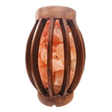Wooden Basket Cage Shape Salt Lamp